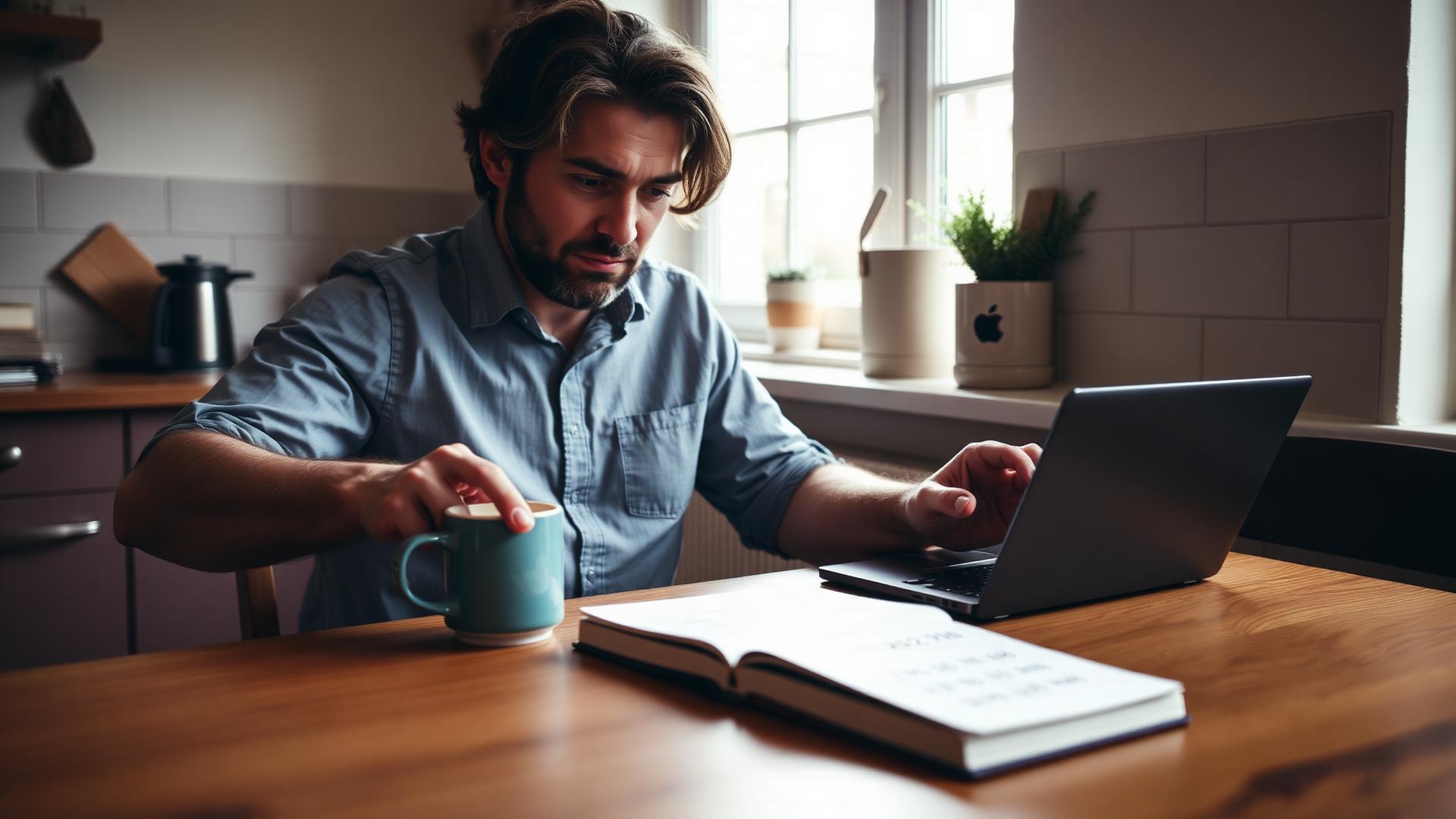 Cash flow forecast spreadsheet on laptop