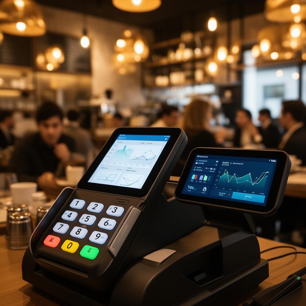POS terminal in a busy restaurant
